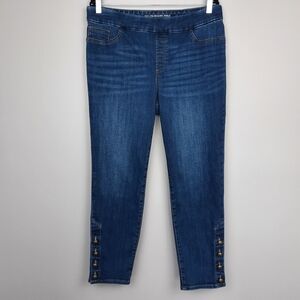 Chico's High Rise Pull On Button Hem Ankle Jeggings size 12